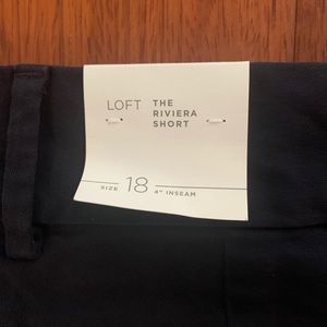NWT Loft Navy Blue “The Rivera Short” 4 In. Inseam
